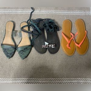 Vacation Sandals Trio | Flip flop| lace ups | vacation sandals| size 9| size 40